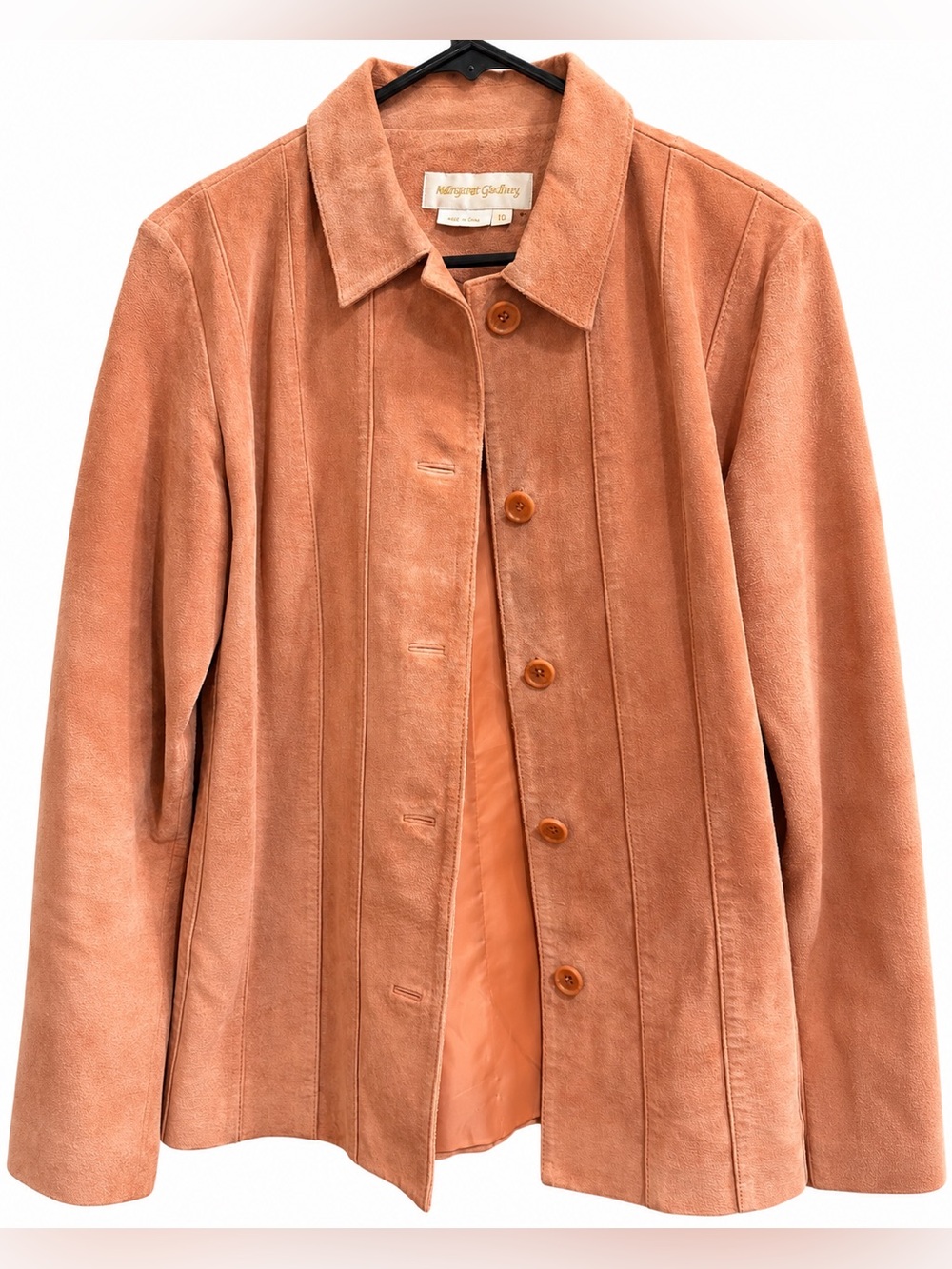 Vintage Suede Button-Front Jacket in Dusty Peach Size 10